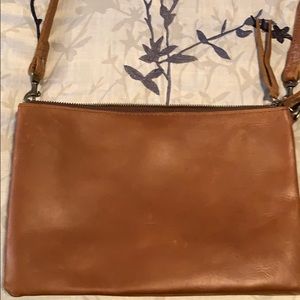 ABLE cognac leather crossbody.